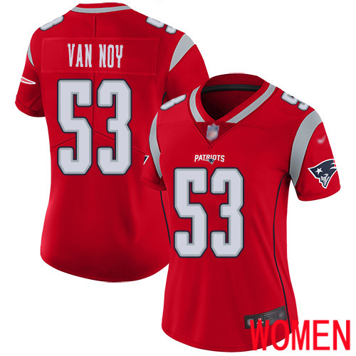 New England Patriots Football #53 Inverted Legend Limited Red Women Kyle Van Noy NFL Jersey->women nfl jersey->Women Jersey